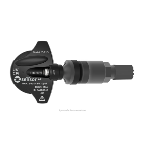 TPMS Voiture J0Z453 | Capteur TPMS de remplacement Holden OE - OE P/N 95712232, 13598773 fréquence 433 MHz tige de valve en métal - gris foncé